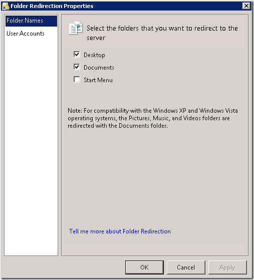 How Folder Redirection is different in SBS 2008